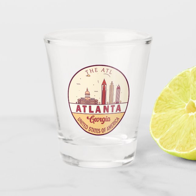 Vaso De Chupito Atlante Georgia City Skyline Emblem (Anverso)
