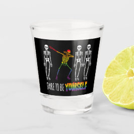 Vaso De Chupito Atrévete A Ser Tu Mismo Halloween Dabbing Skeletpo