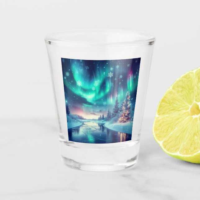 Vaso De Chupito aurora borealis/Navidades/invierno (Anverso)