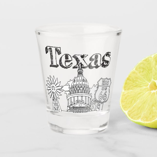Vaso De Chupito Austin Texas Art Vacation Texas Souvenir Design (Anverso)