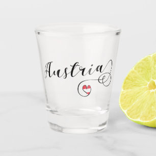 Vaso De Chupito Austria Heart Mug, Bandera Austríaca