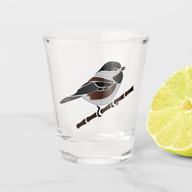 Vaso De Chupito Ave Adorable de pollo con espalda de castaño (Anverso)