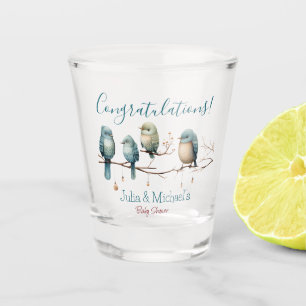 Vaso De Chupito Aves extravagantes en las ramas Pastel Baby Shower