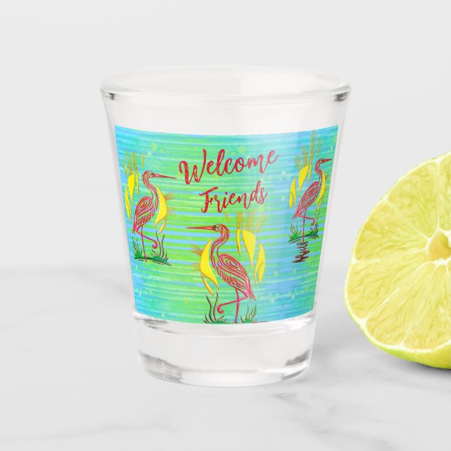 Vaso De Chupito Aves tropicales (Anverso)