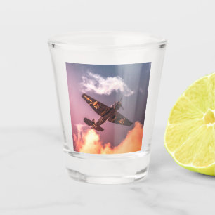 Vaso De Chupito Avión de época hermoso cielo