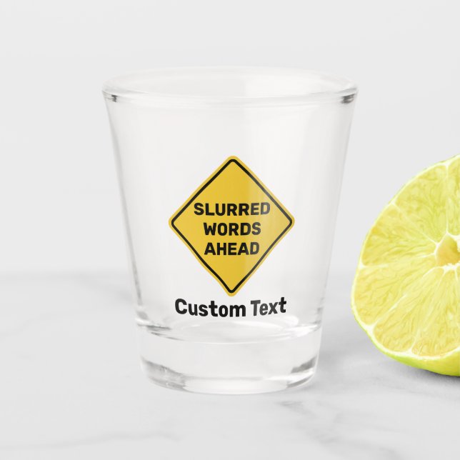 Vaso De Chupito Aviso personalizado Rótulo de diamantes (Anverso)