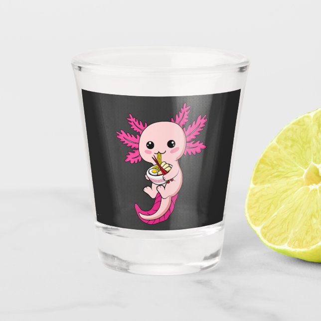 Vaso De Chupito Axolotl Comer fideos Ramen Kawaii Anime (Anverso)