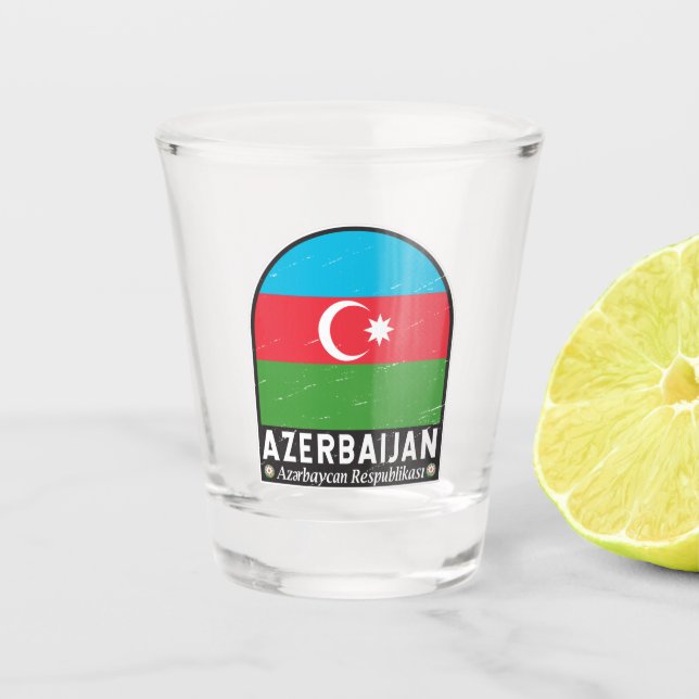 Vaso De Chupito Azerbaiyán: El emblema de la bandera está mal cose (Anverso)