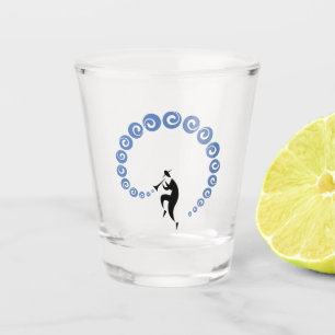 Vaso De Chupito Azul de la marioneta de jazz de Guay