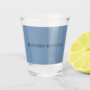Vaso De Chupito Azul Gris Minimalista Plano Legible Moderno