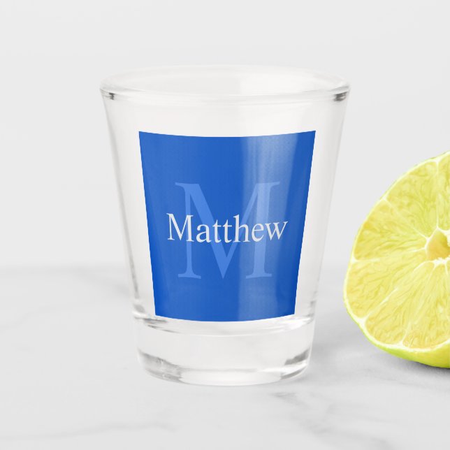 Vaso De Chupito Azul personalizado (Anverso)