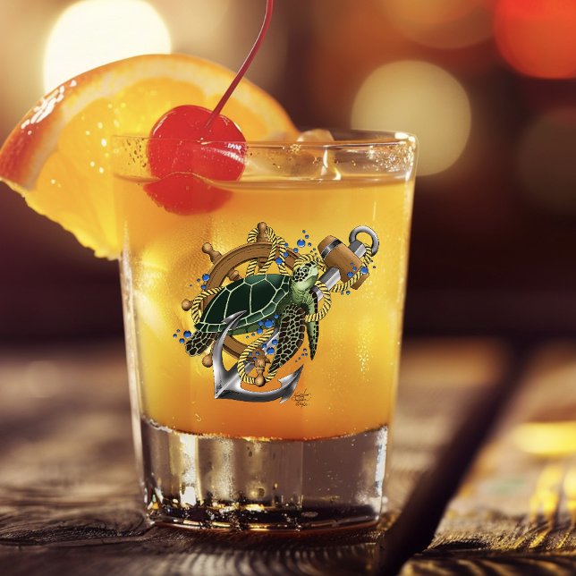 Vaso De Chupito Azul verde de tortuga marina (Subido por el creador)
