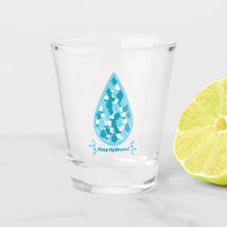 Vaso De Chupito Azul y blanco Mantente hidratado