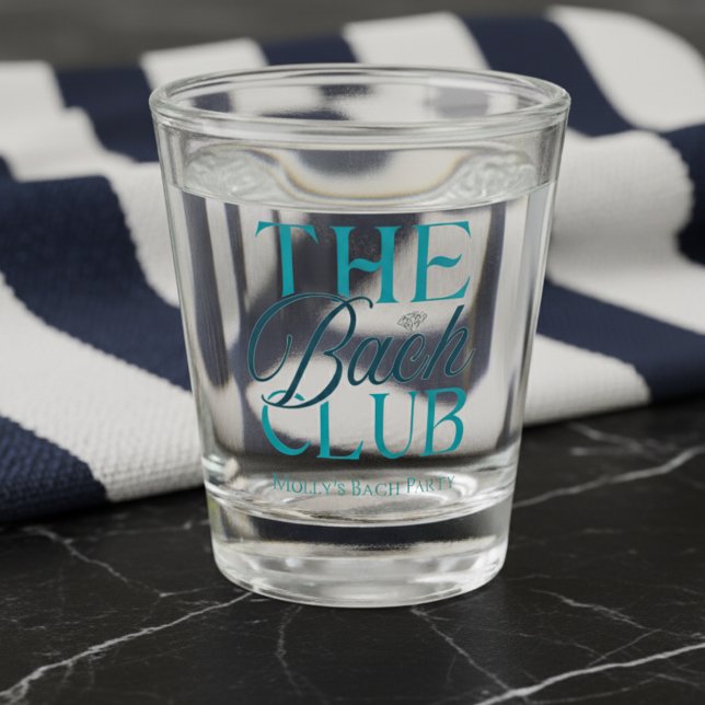 Vaso De Chupito Bach Club Moderna Fiesta de Bachelorette Azul (Level up your pre-wedding style with “The Bach Club” shot glass!)