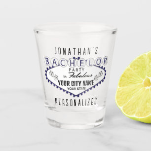 Vaso De Chupito Bachelor - Estilo Vegas - Azul oscuro