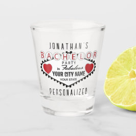 Vaso De Chupito Bachelor - Estilo Vegas - Rojo