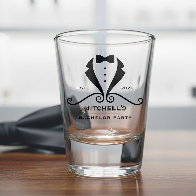 Vaso De Chupito Bachelor Party Tuxedo Suit Bowtie Groom Wedding (Bachelor Party Tuxedo Suit Bowtie Groom Wedding Shot Glass
)
