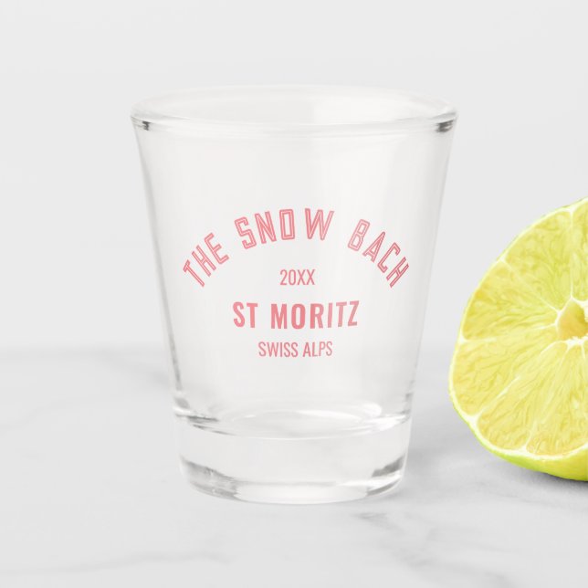 Vaso De Chupito Bachelorette de Esquiar Rosa de Nieve (Anverso)