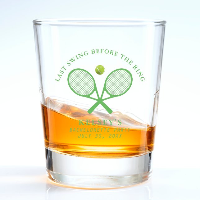 Vaso De Chupito Bachelorette de Tenis de la última gira antes del  (Tennis Bachelorette Last Swing Before the Ring Shot Glass
)