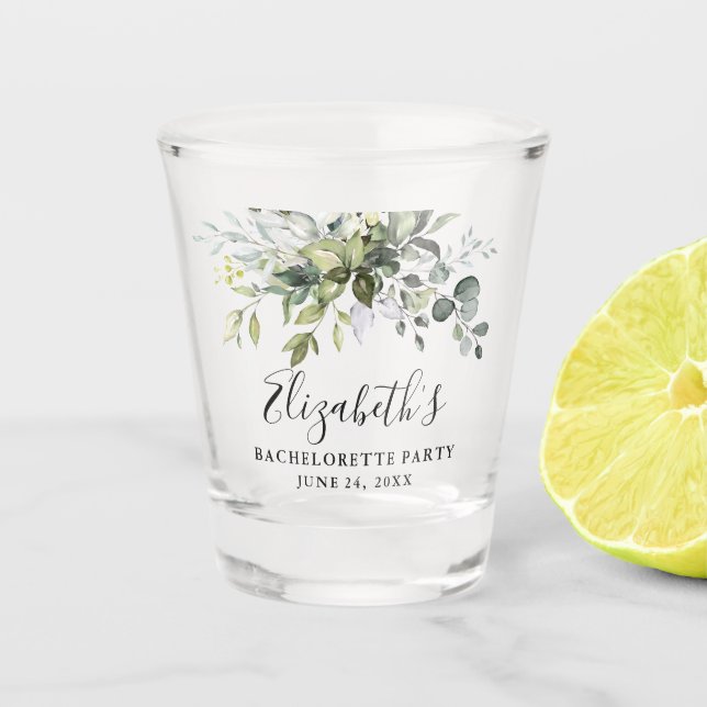 Vaso De Chupito Bachelorette Fiesta Acuarela Vegetación Botánica (Anverso)