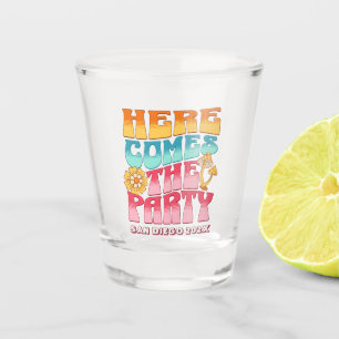 Vaso De Chupito Bachelorette Party Groovy Retro Wavy Bridesmaid