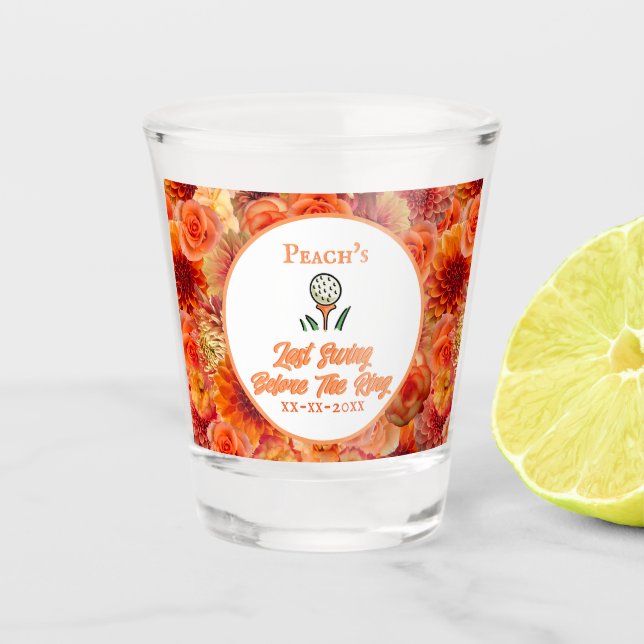Vaso De Chupito Bachelorette Party, Naranja de ducha de novia (Anverso)