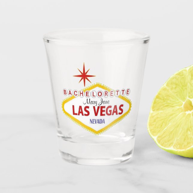 Vaso De Chupito Bachelorette personalizada de Las Vegas (Anverso)