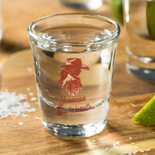 Vaso De Chupito Bachelorette Retro Occidental Negrita