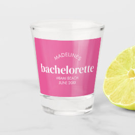 Vaso De Chupito Bachelorette rosa rosa brillante retro moderno