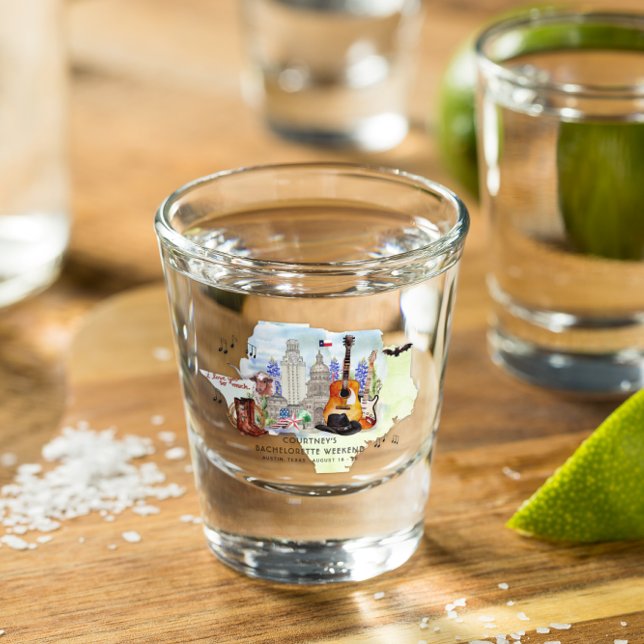 Vaso De Chupito Bachelorette Weekend Party Favor | Austin, Texas (Subido por el creador)