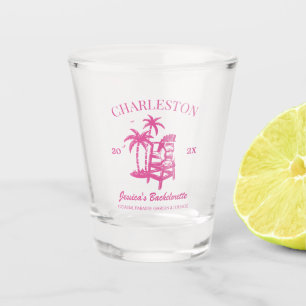 Vaso De Chupito Bachillerato de playa Personalizado rosa dama de h