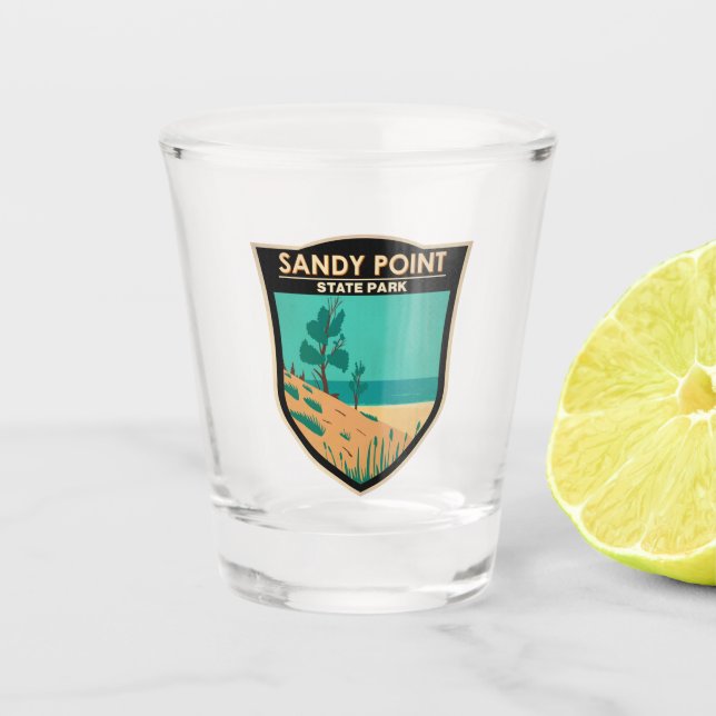 Vaso De Chupito Badge Maryland del Parque Estatal Sandy Point (Anverso)