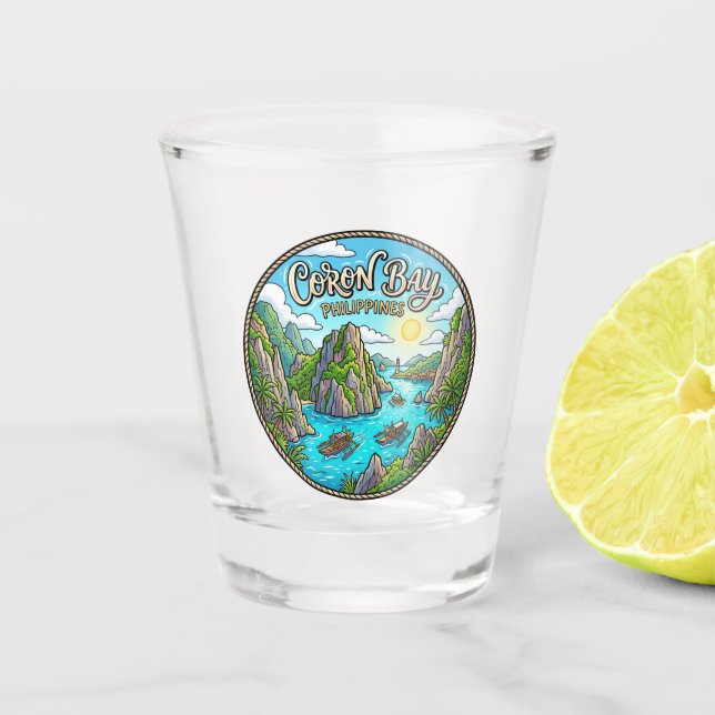 Vaso De Chupito Bahía de Coron Filipinas (Anverso)