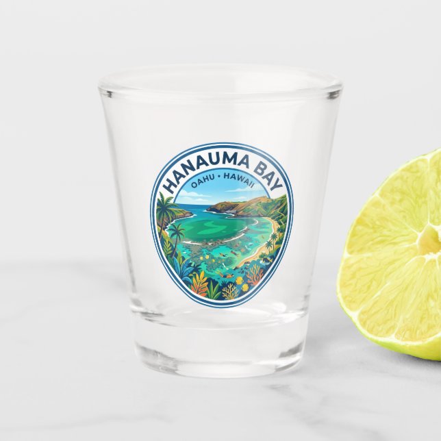 Vaso De Chupito Bahía de Hanauma Hawái (Anverso)