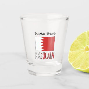 Vaso De Chupito Bahrain and Bahraini Flag with Your Name
