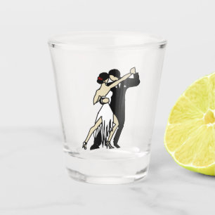 Vaso De Chupito Bailarinas de tango retro con vidrio caliente