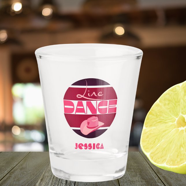 Vaso De Chupito Baile de línea Amor Cowboyhat rosa (Subido por el creador)