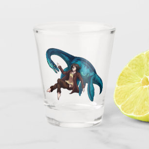 Vaso De Chupito Bajo el agua con un Plesiosaurio