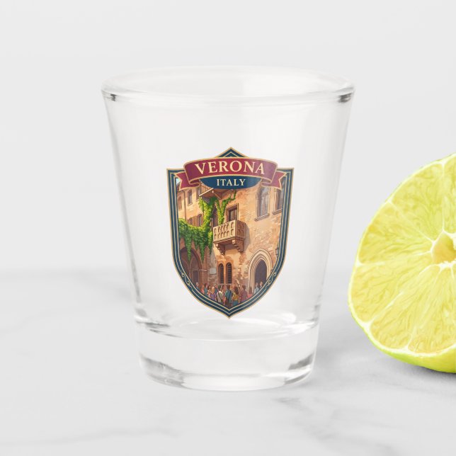 Vaso De Chupito Balcón de Verona Italia (Anverso)