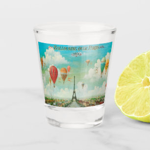 Vaso De Chupito Balloqueo sobre arte de viajes vintage de París