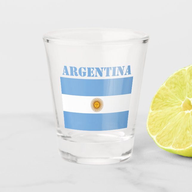 Vaso De Chupito Baloncestistas de la bandera argentina (Anverso)
