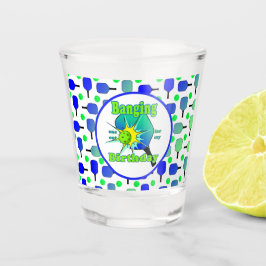 Vaso De Chupito Baloncesto Cumpleaños Blue Green Paddle Ball Banca