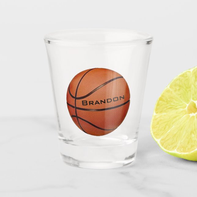 Vaso De Chupito Baloncesto de baloncesto de vidrio caliente (Anverso)
