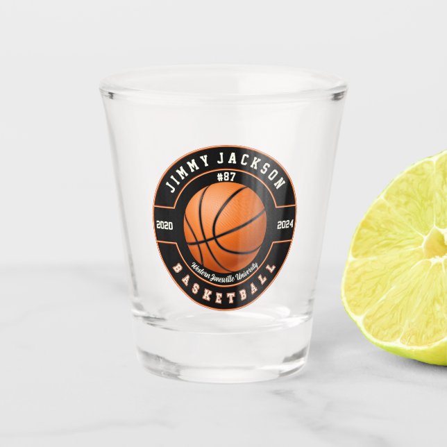 Vaso De Chupito Baloncesto Deportes Vidrio Shot Drinkware (Anverso)