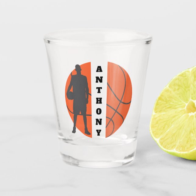 Vaso De Chupito Baloncesto Jugador de Baloncesto Personalizado Gla (Anverso)