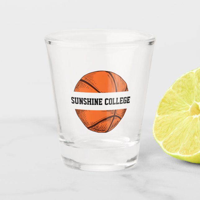 Vaso De Chupito Baloncesto tu nombre de equipo favorito (Anverso)