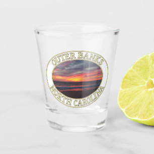 Vaso De Chupito Bancos exteriores Sunrise en Kitty Hawk, Carolina 