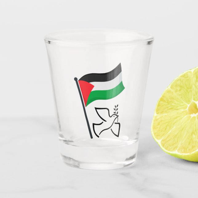 Vaso De Chupito Bandera ف Palestina س ن la paz ط la paz | Palestin (Anverso)