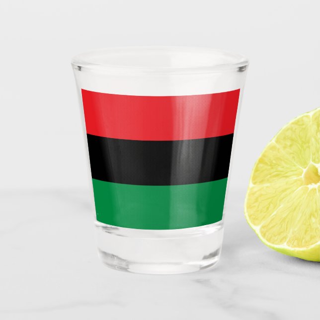 Vaso De Chupito Bandera africana y fanático deportivo de Unia (Anverso)