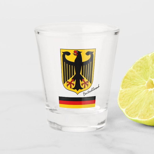 Vaso De Chupito Bandera alemana y país patriota / deporte Sho (Anverso)